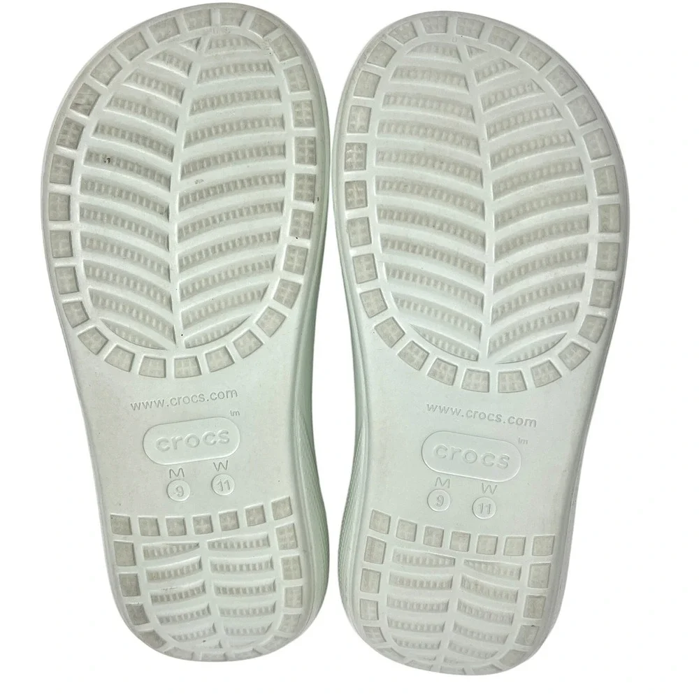 Crocs Crush Platform‎ Slides Sandals High Shine Light Green W11/M9 Chunky Shoes